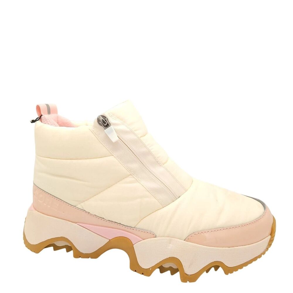 SOREL Kinetic Impact Puffy Zip Waterproof Boots Chalk Pink Women’s 11 NEW